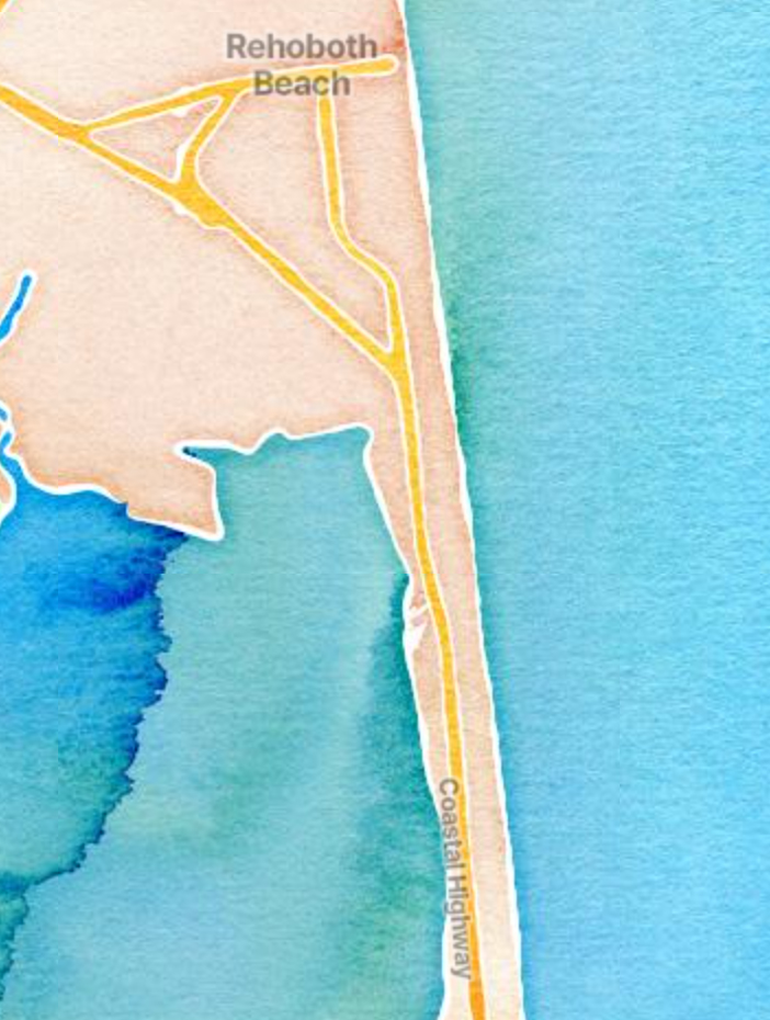 Map of Dewey Beach, Delaware
